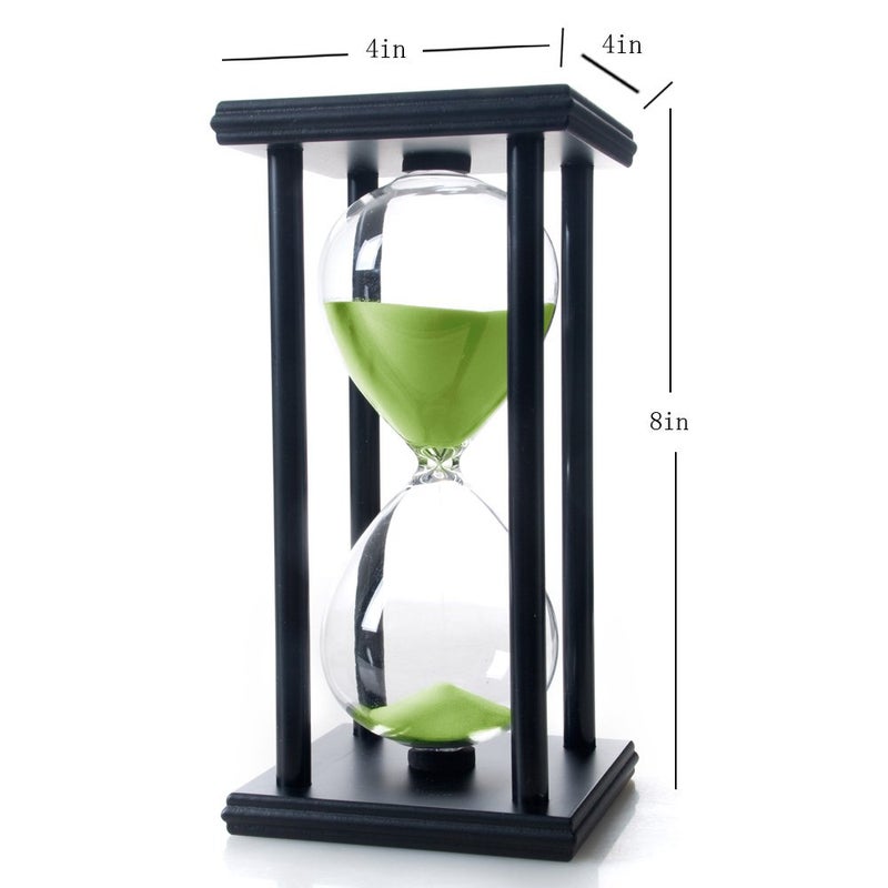 B BELLAWARE Bellaware 60 Minutes Hourglass, Wood Sand Timer,Green - Image 5